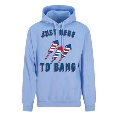 Just Here To Bang Funny 4th Of July Unisex Surf Hoodie