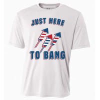 Just Here To Bang Funny 4th Of July Cooling Performance Crew T-Shirt