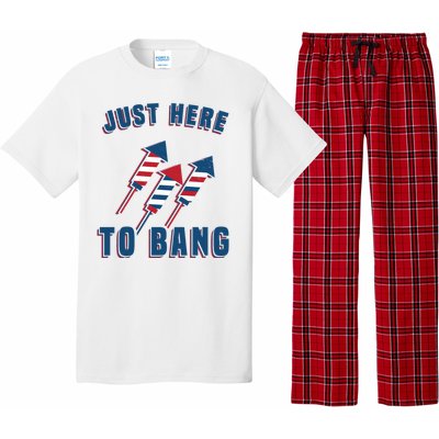 Just Here To Bang Funny 4th Of July Pajama Set