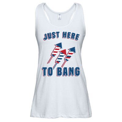 Just Here To Bang Funny 4th Of July Ladies Essential Flowy Tank