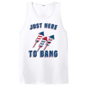 Just Here To Bang Funny 4th Of July PosiCharge Competitor Tank