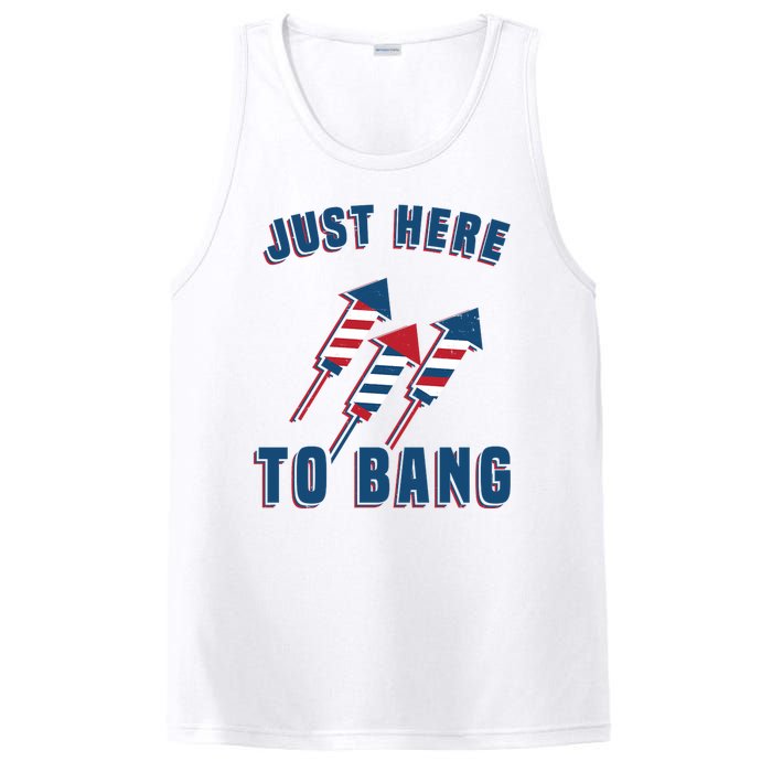 Just Here To Bang Funny 4th Of July PosiCharge Competitor Tank