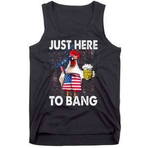 Just Here To Bang Chicken 4th Of July US Flag Firecrackers Tank Top