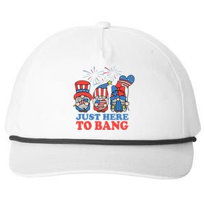 Just Here To Bang Gnome 4th Of July Snapback Five-Panel Rope Hat