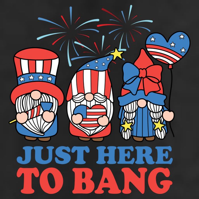 Just Here To Bang Gnome 4th Of July 25L Jumbo Tote