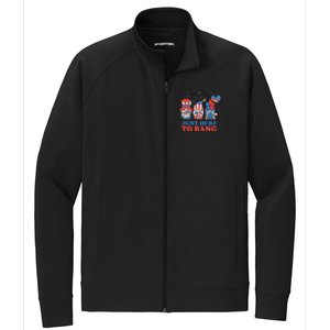 Just Here To Bang Gnome 4th Of July Stretch Full-Zip Cadet Jacket