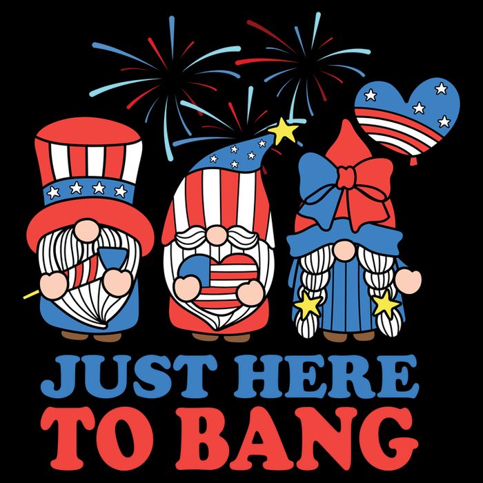 Just Here To Bang Gnome 4th Of July Zip Tote Bag