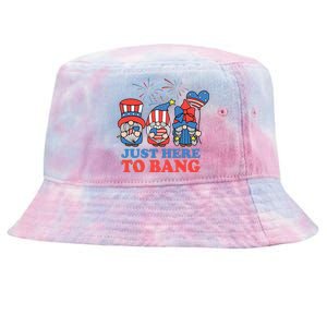 Just Here To Bang Gnome 4th Of July Tie-Dyed Bucket Hat