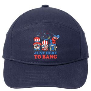 Just Here To Bang Gnome 4th Of July 7-Panel Snapback Hat