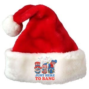 Just Here To Bang Gnome 4th Of July Premium Christmas Santa Hat