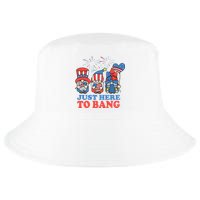 Just Here To Bang Gnome 4th Of July Cool Comfort Performance Bucket Hat