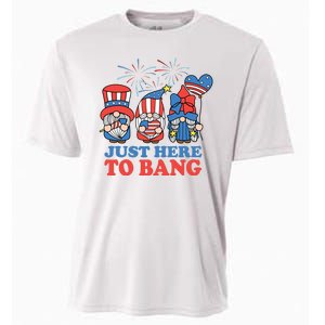 Just Here To Bang Gnome 4th Of July Cooling Performance Crew T-Shirt