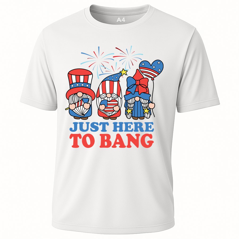 Just Here To Bang Gnome 4th Of July Performance Shirt