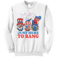 Just Here To Bang Gnome 4th Of July Sweatshirt