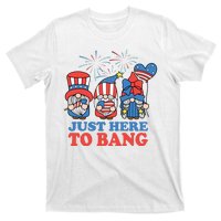 Just Here To Bang Gnome 4th Of July T-Shirt