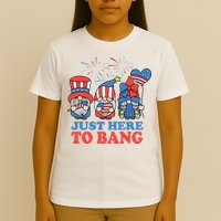 Just Here To Bang Gnome 4th Of July T-Shirt