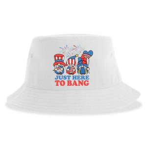 Just Here To Bang Gnome 4th Of July Sustainable Bucket Hat