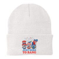 Just Here To Bang Gnome 4th Of July Knit Cap Winter Beanie