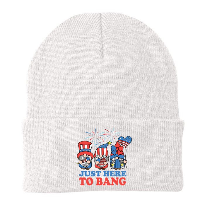 Just Here To Bang Gnome 4th Of July Knit Cap Winter Beanie