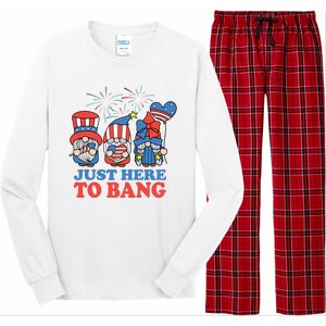 Just Here To Bang Gnome 4th Of July Long Sleeve Pajama Set