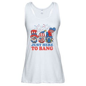 Just Here To Bang Gnome 4th Of July Ladies Essential Flowy Tank