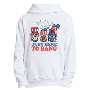 Just Here To Bang Gnome 4th Of July Urban Pullover Hoodie