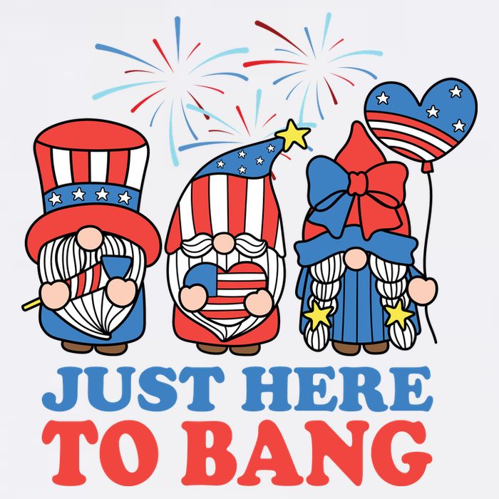 Just Here To Bang Gnome 4th Of July Baby Bodysuit