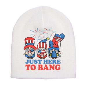 Just Here To Bang Gnome 4th Of July Short Acrylic Beanie