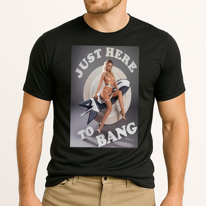 Just Here To Bang | Pin Up Girl Cooling Performance Crew T-Shirt