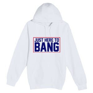 Just Here To Bang 4th Of July Premium Pullover Hoodie