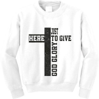 Just Here To Give God Glory Cute Kids Sweatshirt