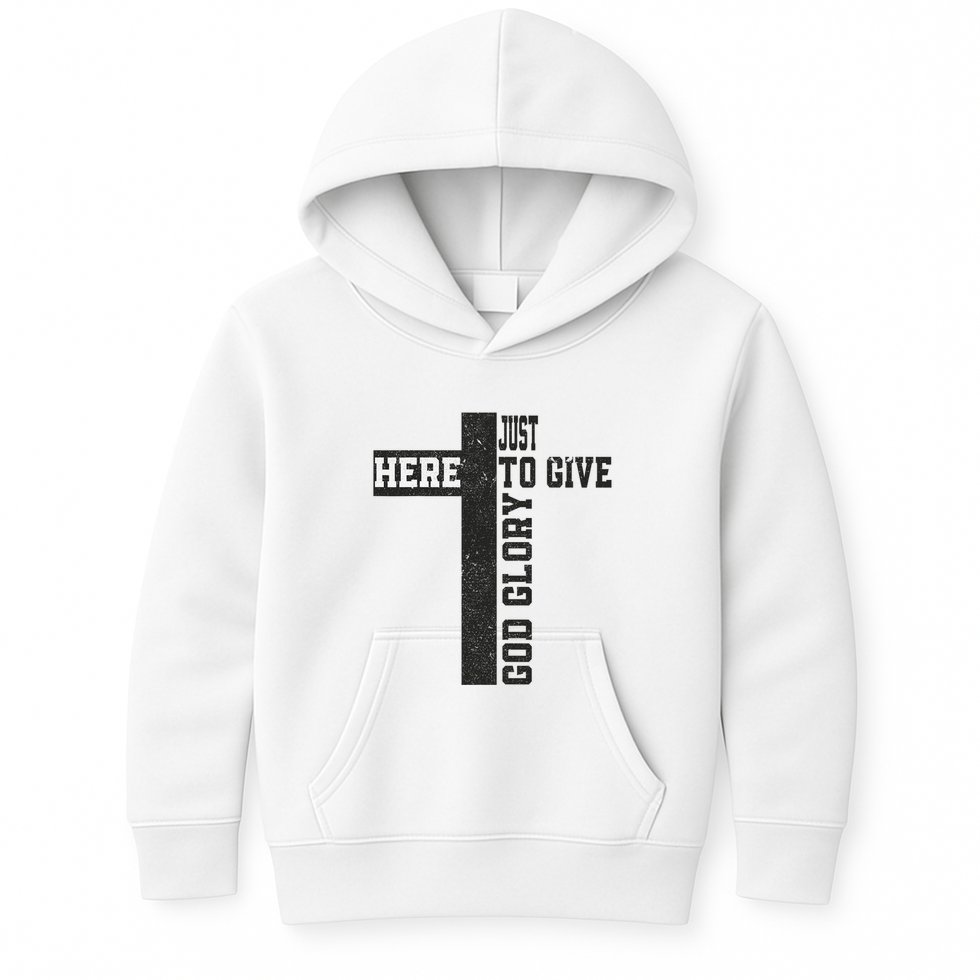 Just Here To Give God Glory Cute Kids Hoodie