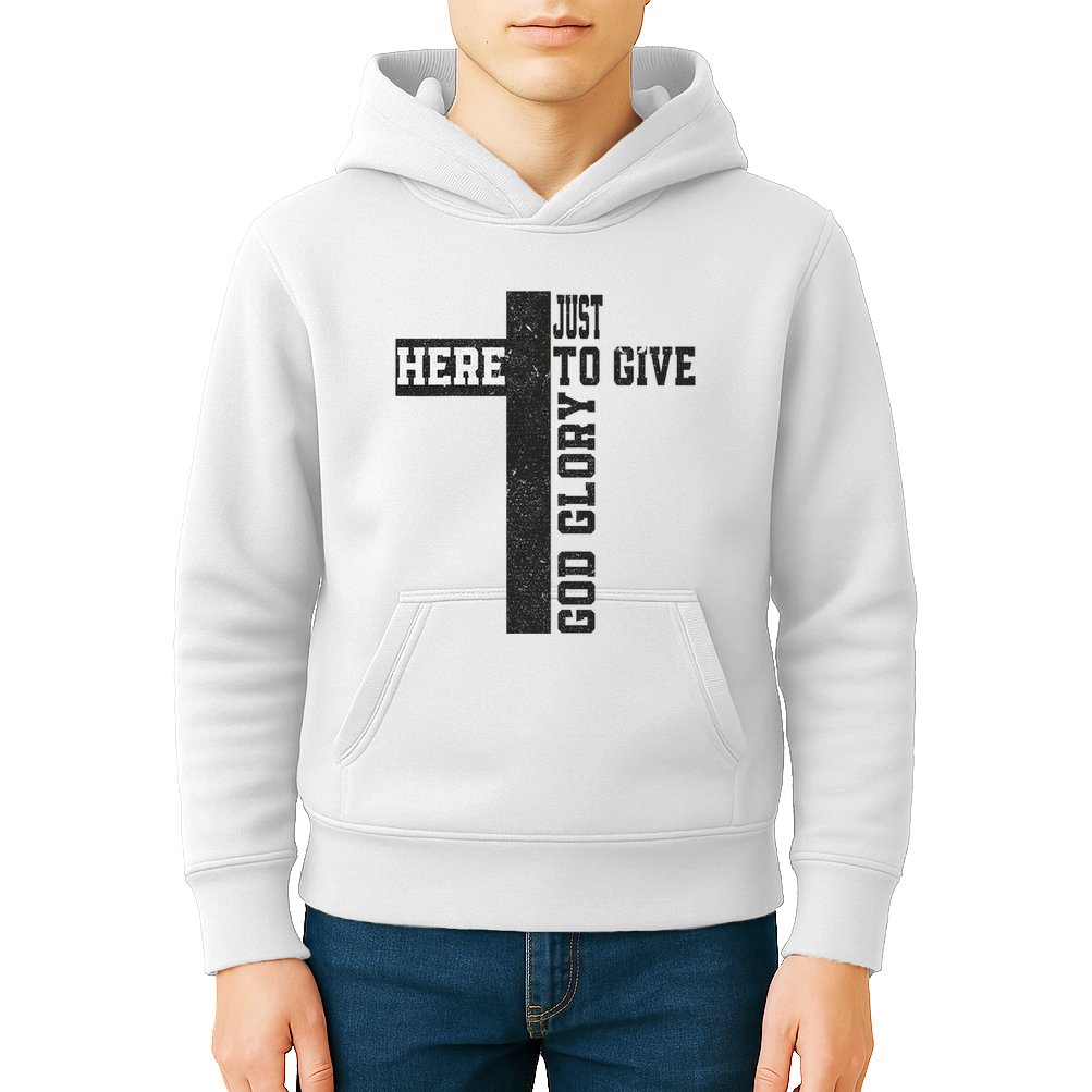 Just Here To Give God Glory Cute Kids Hoodie