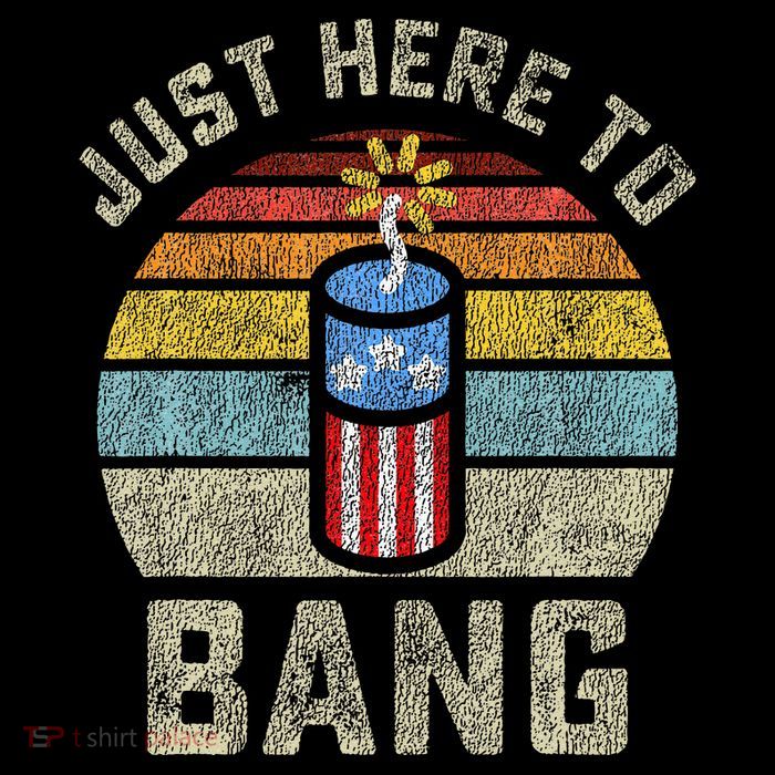 Just Here to Bang Funny 4th of July Fourth of July Flatbill Hat