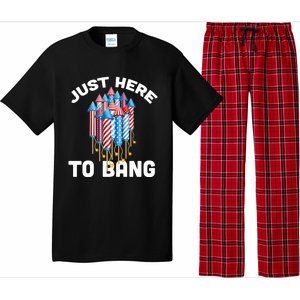 Just Here To Bang 4th Of July Fireworks Funny Fourth Of July Cute Gift Pajama Set