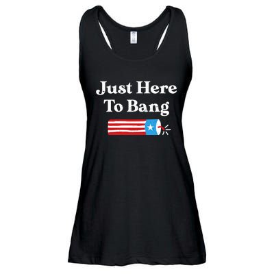 Just Here To Bang 4th Of July Ladies Essential Flowy Tank