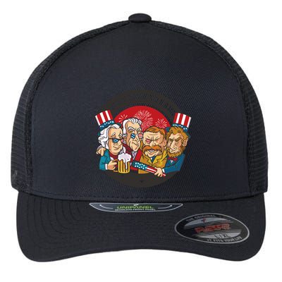 Just Here To Bang American Presidents Flexfit Unipanel Trucker Cap