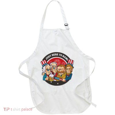 Just Here To Bang American Presidents Full-Length Apron With Pockets