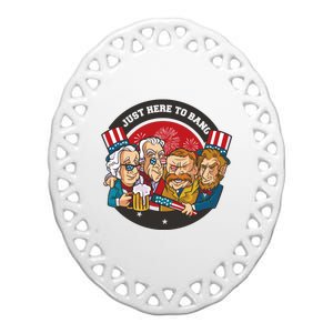 Just Here To Bang American Presidents Ceramic Oval Ornament