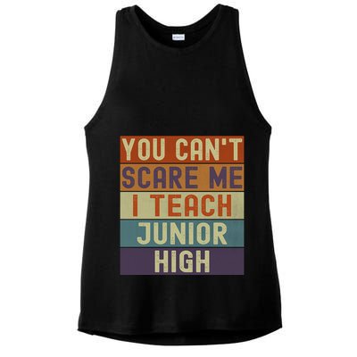 Junior High Teacher You Cant Scare Me I Teach Vintage Retro Meaningful Gift Ladies PosiCharge Tri-Blend Wicking Tank