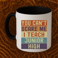 Junior High Teacher You Cant Scare Me I Teach Vintage Retro Meaningful Gift Mug