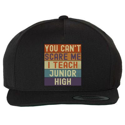 Junior High Teacher You Cant Scare Me I Teach Vintage Retro Meaningful Gift Wool Snapback Cap