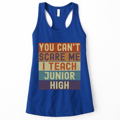 Junior High Teacher You Cant Scare Me I Teach Vintage Retro Meaningful Gift Womens Tank Top