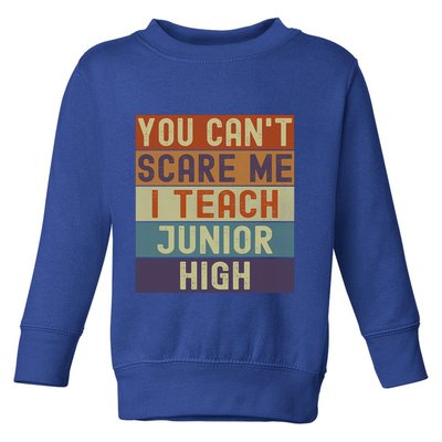 Junior High Teacher You Cant Scare Me I Teach Vintage Retro Meaningful Gift Toddler Sweatshirt