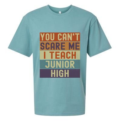 Junior High Teacher You Cant Scare Me I Teach Vintage Retro Meaningful Gift Sueded Cloud Jersey T-Shirt