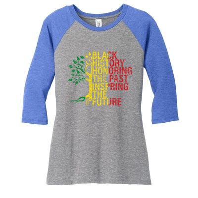 Junenth Honoring The Past Inspiring The Future Cool Gift Women's Tri-Blend 3/4-Sleeve Raglan Shirt