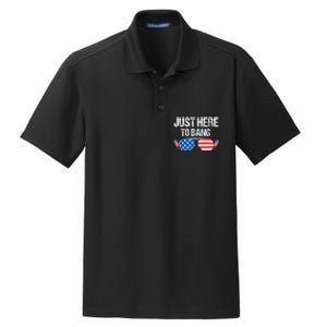 Just here to bang 4th of July Fireworks Director Dry Zone Grid Polo