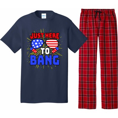 Just Here To Bang Funny 4th Of July USA Merica America Pajama Set