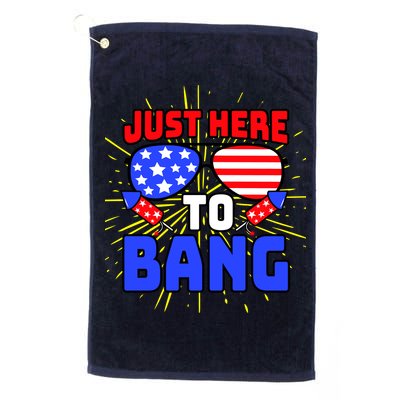 Just Here To Bang Funny 4th Of July USA Merica America Golf Towel
