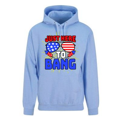 Just Here To Bang Funny 4th Of July USA Merica America Unisex Surf Hoodie